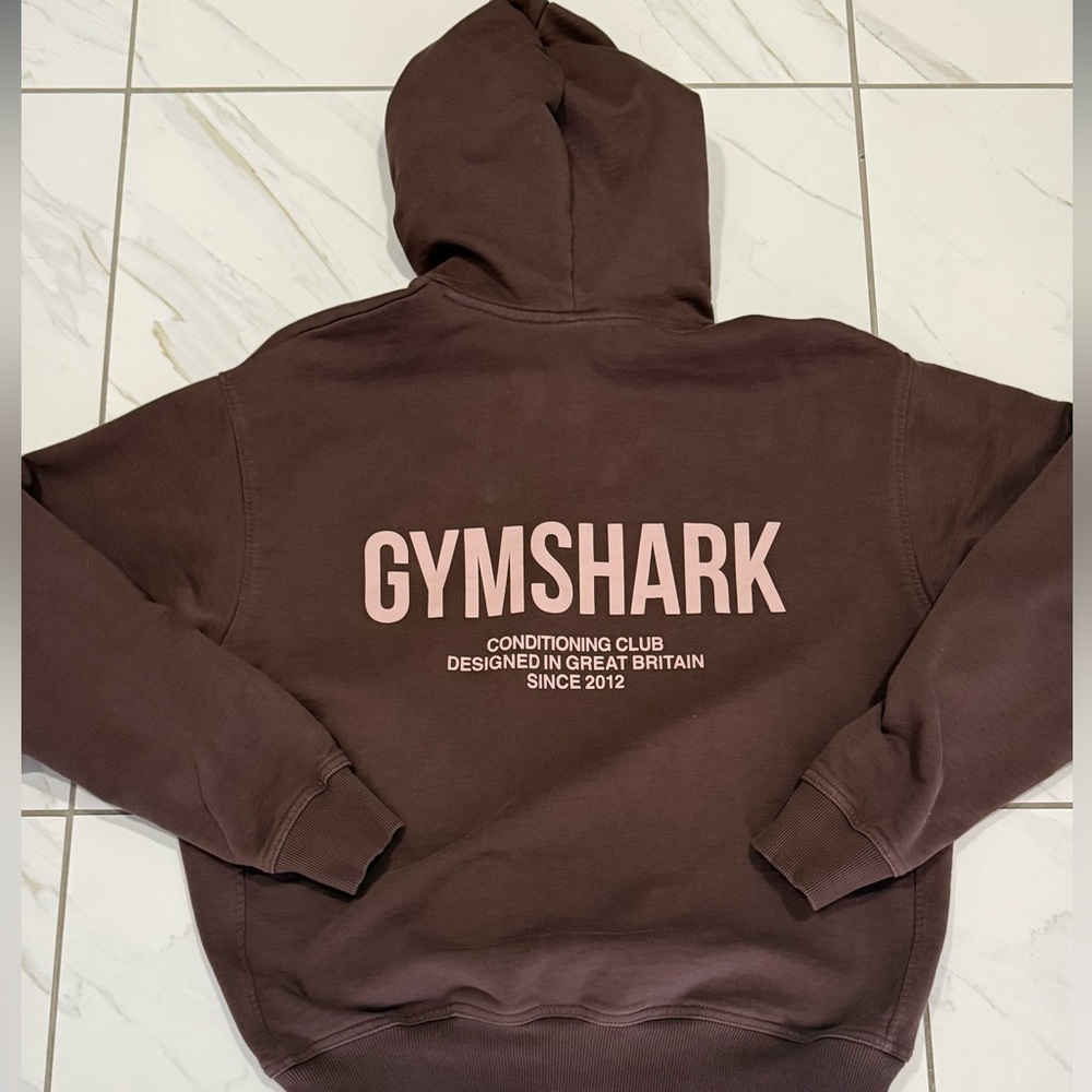Gymshark Brown Pullover with Light Pink Logo